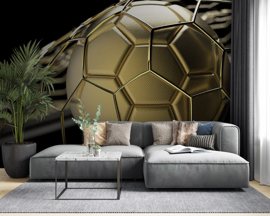 Wall murals Shimmering soccer ball on display