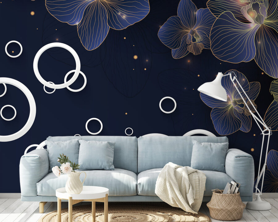 Floral patterns on a dark background