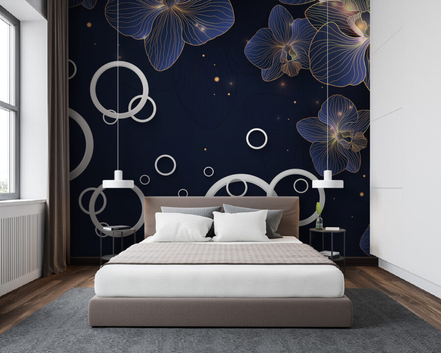 Floral patterns on a dark background