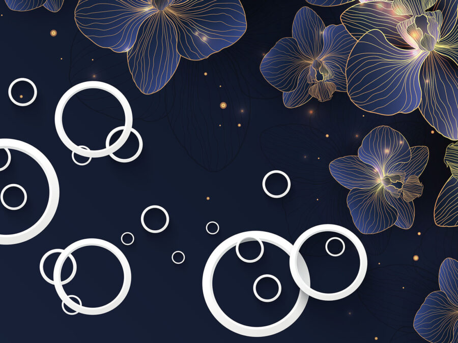 Floral patterns on a dark background