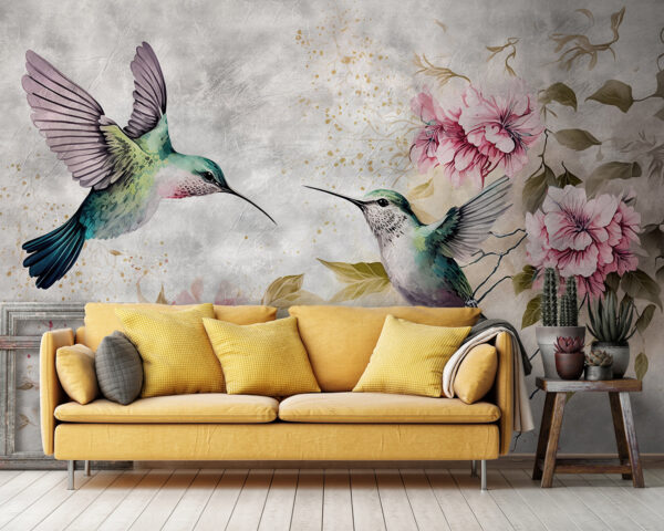 Painting of birds and flowers Painting of birds and flowers