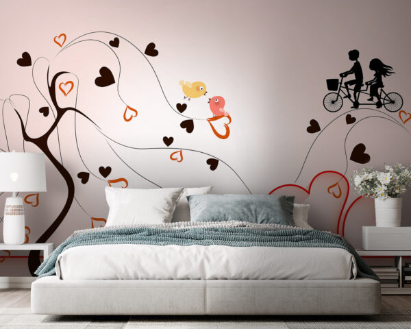 Tree with hearts and birds on it Tree with hearts and birds on it