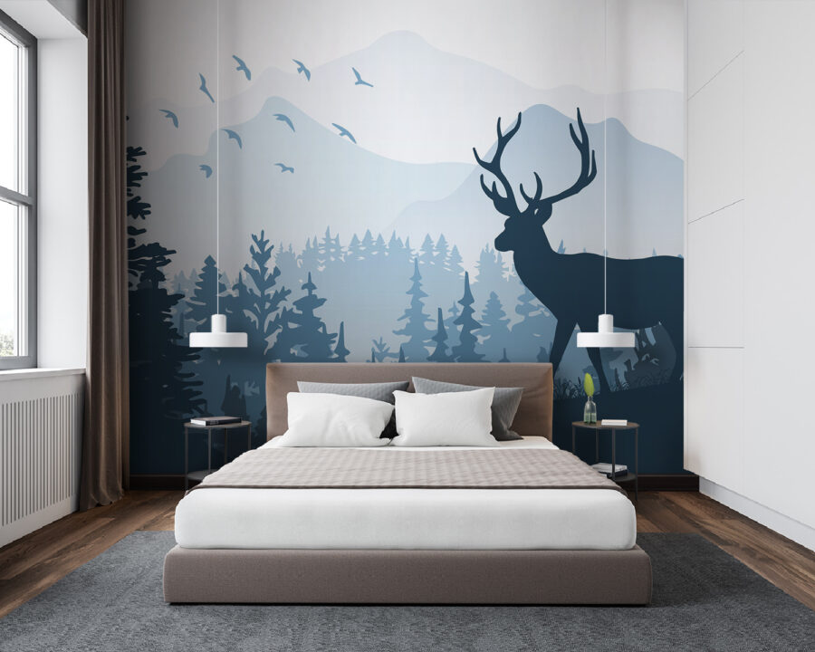 Wall murals Deer in a forest - Image 2