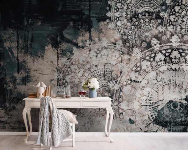 Intricate patterns on a textured surface. Intricate patterns on a textured surface.