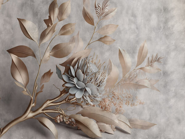 Elegant paper flowers and delicate leaves. Elegant paper flowers and delicate leaves.