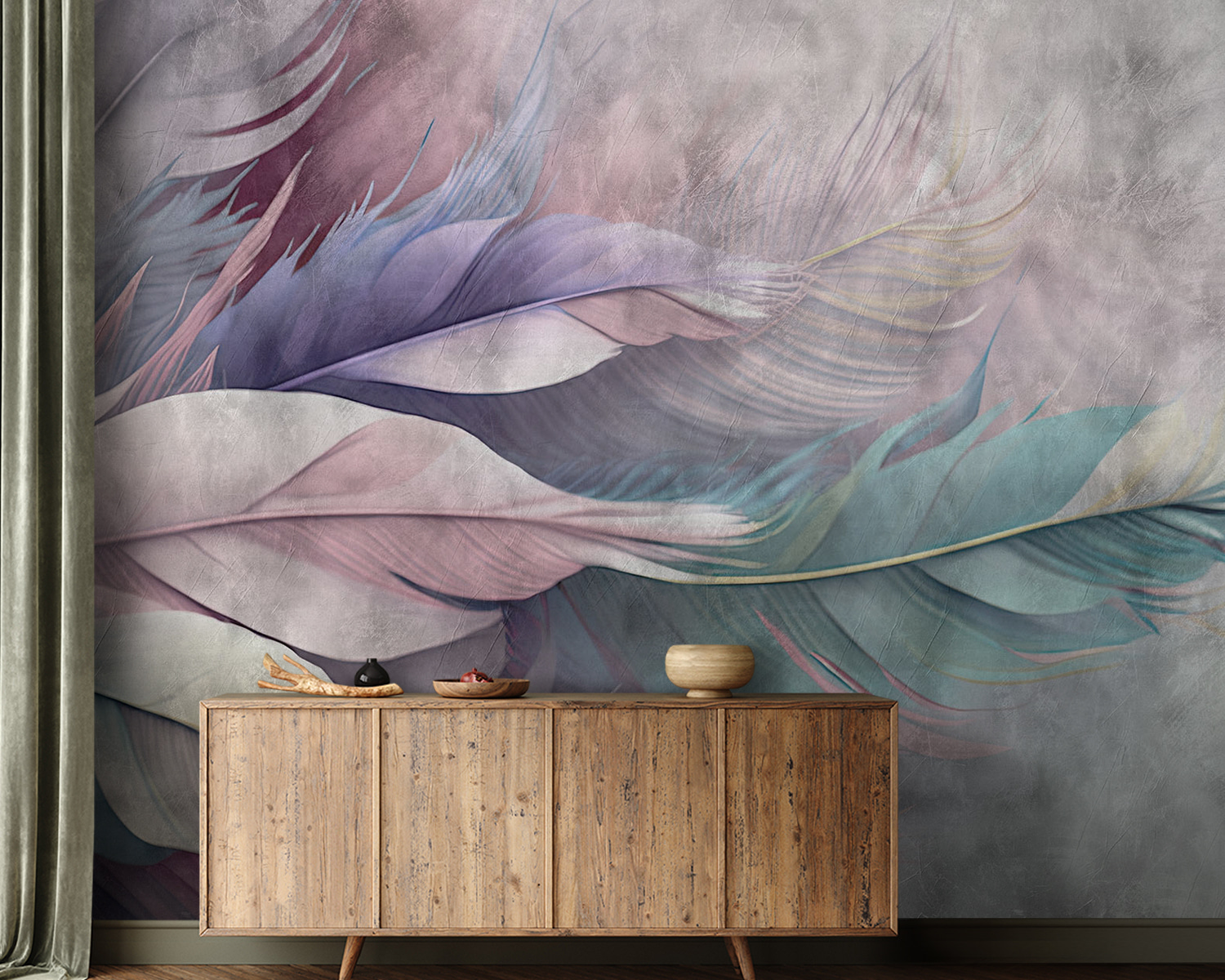Group of feathers on a white background