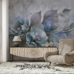 Wall murals A painting of flowers and leaves