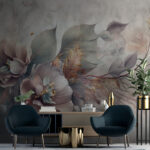 Wall murals Painting of flowers and leaves