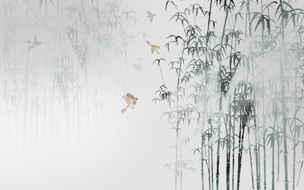 Birds flying birds in the fog Birds flying birds in the fog