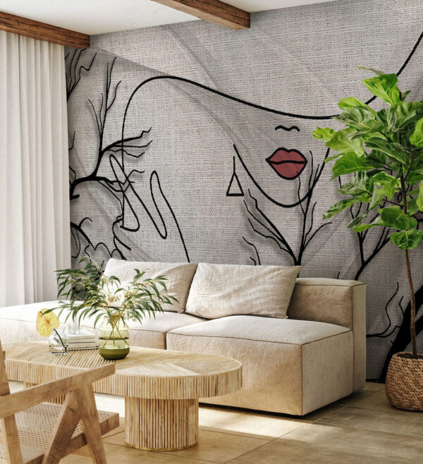 Drawing of a woman’s face and a tree Drawing of a woman’s face and a tree