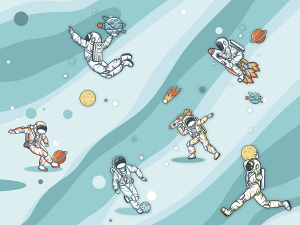 Group of astronauts in space Group of astronauts in space