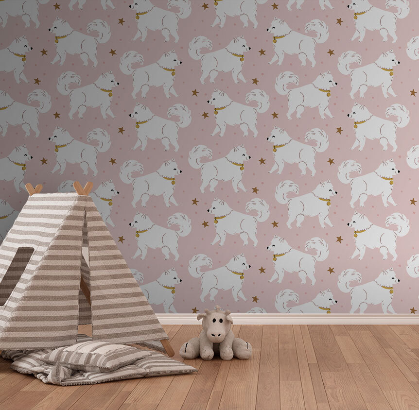 Pattern of white dogs