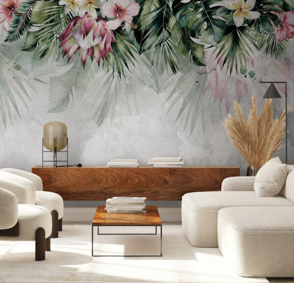 Painting of flowers and leaves Painting of flowers and leaves