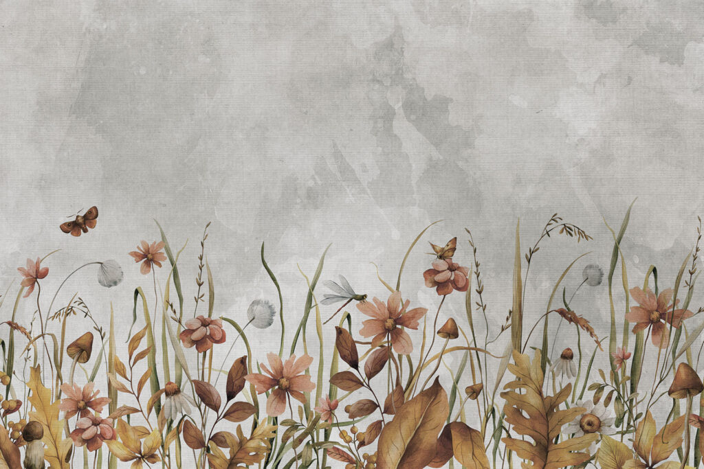 Painting of flowers and grass Painting of flowers and grass
