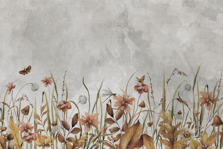 Painting of flowers and grass