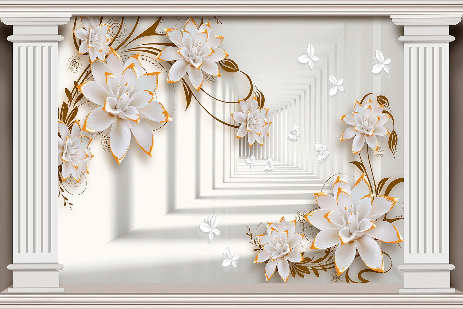 Elegant floral frame with butterfiles Elegant floral frame with butterfiles