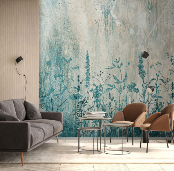 Wall murals Wall murals Botanical silhouettes in serene hues (SKU: u93666)