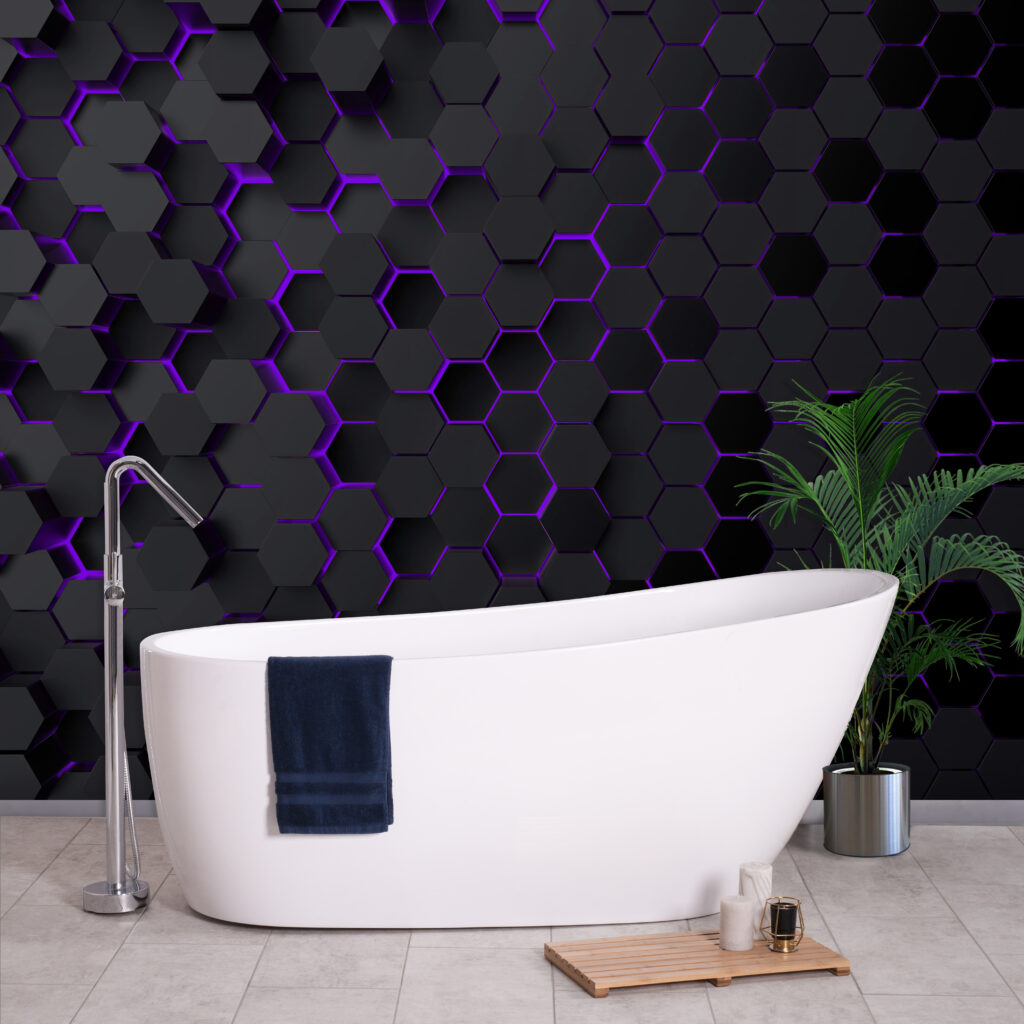 A black and purple hexagons u93618v3pit1m 1024x1024 - A black and purple hexagons