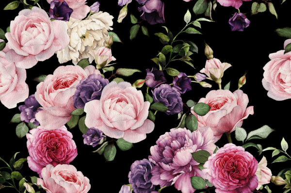 Elegant floral arrangement on dark backdrop Elegant floral arrangement on dark backdrop
