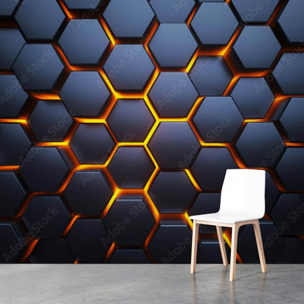Black hexagons with orange lights u93570pig1m 1024x1024 - Black hexagons with orange lights