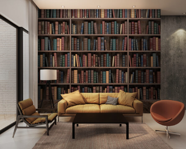 Large book shelf with many books Large book shelf with many books