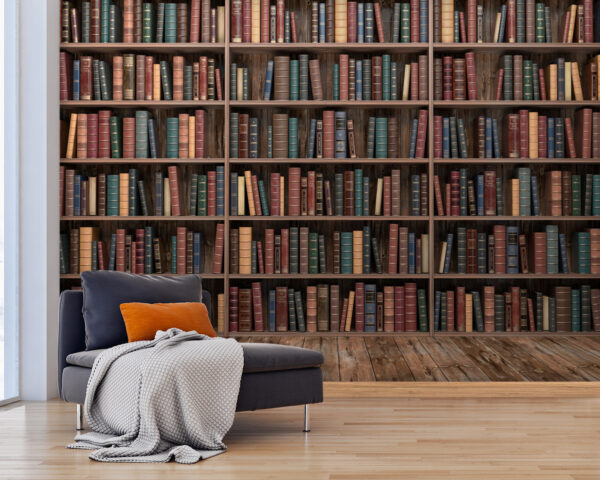 Large book shelf with many books Large book shelf with many books