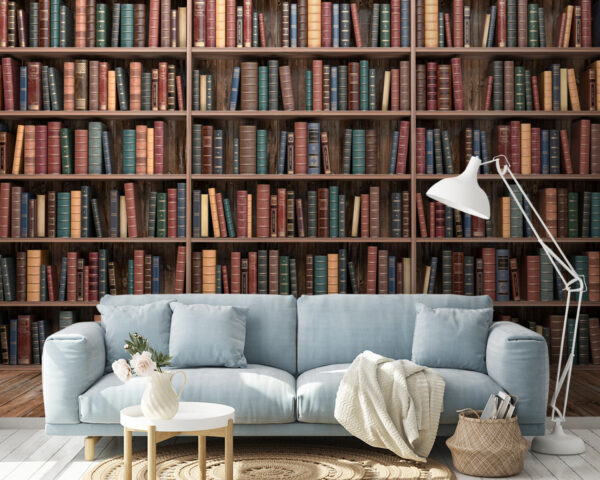 Large book shelf with many books Large book shelf with many books