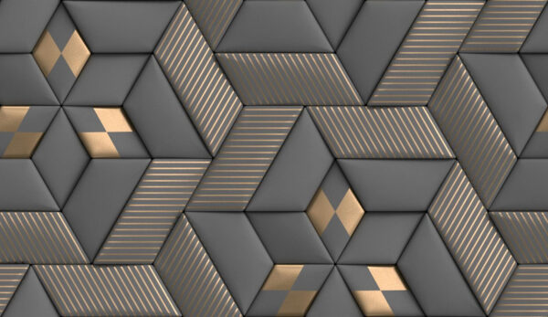 Geometric elegance in grays and brass. Geometric elegance in grays and brass.