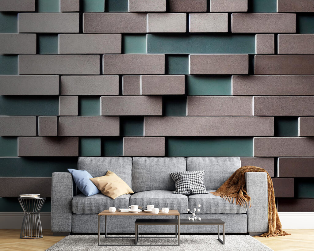 Wall of white and grey bricks Wall of white and grey bricks