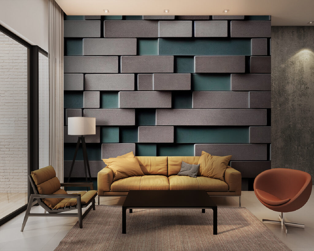 Wall of white and grey bricks Wall of white and grey bricks