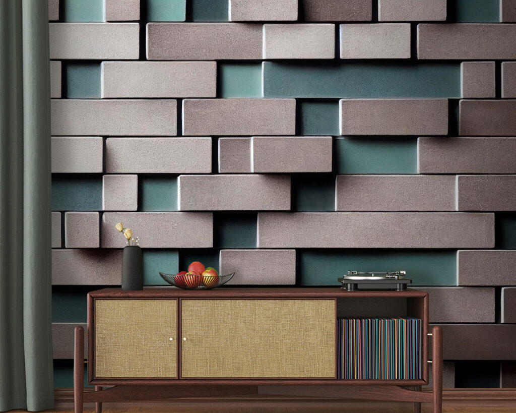 Wall of white and grey bricks Wall of white and grey bricks