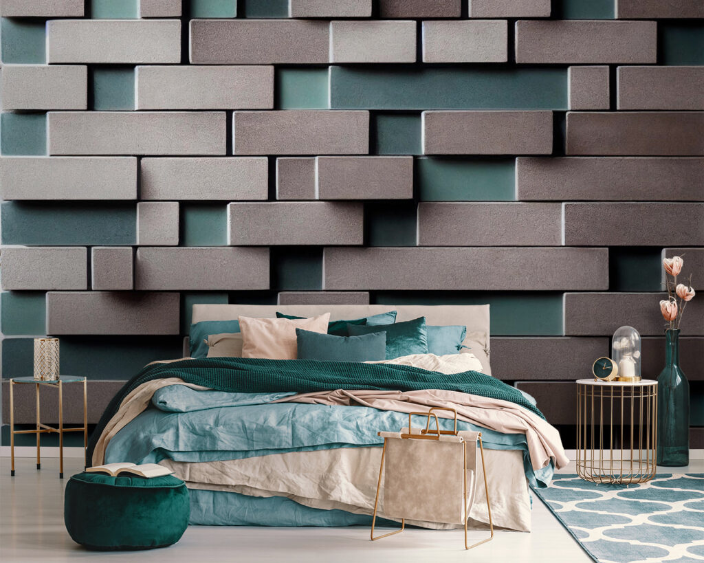 Wall of white and grey bricks Wall of white and grey bricks