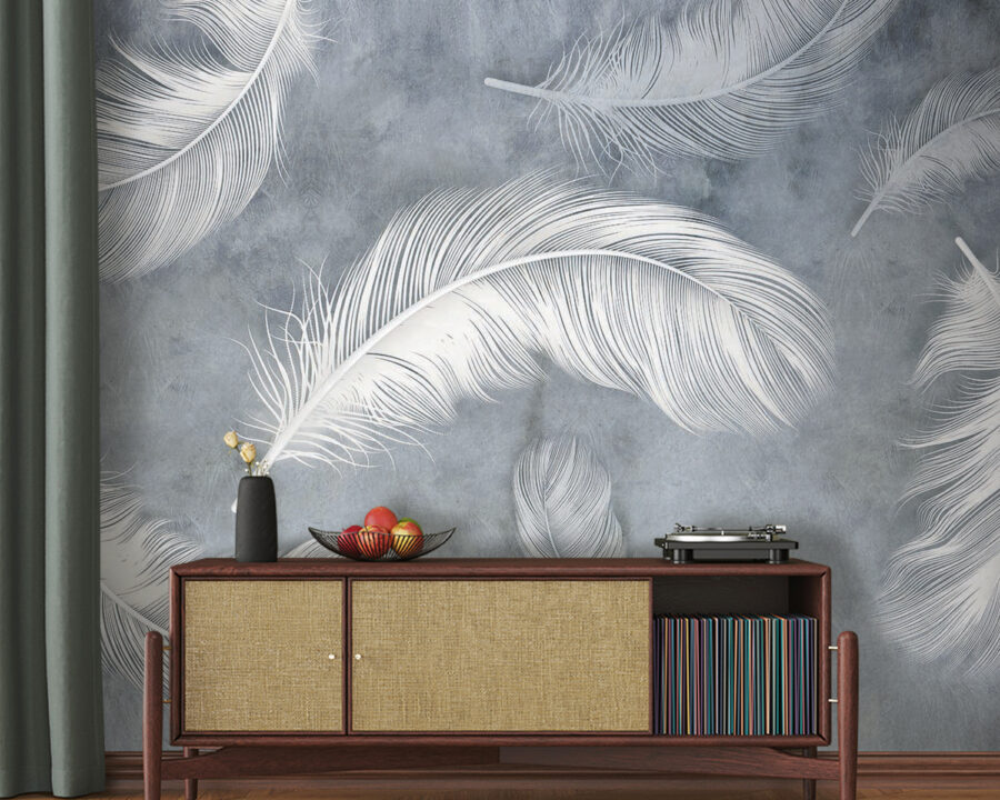 Group of white feathers