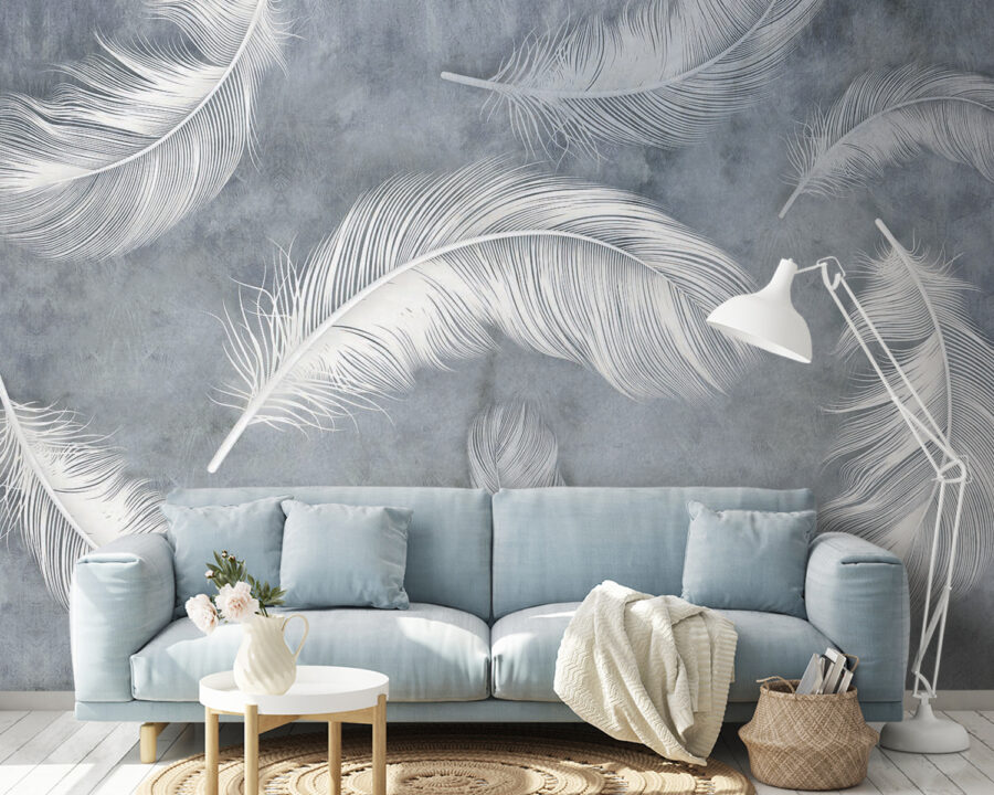 Group of white feathers