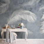 Wall murals Group of white feathers