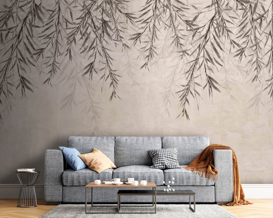 Delicate foliage on a serene background