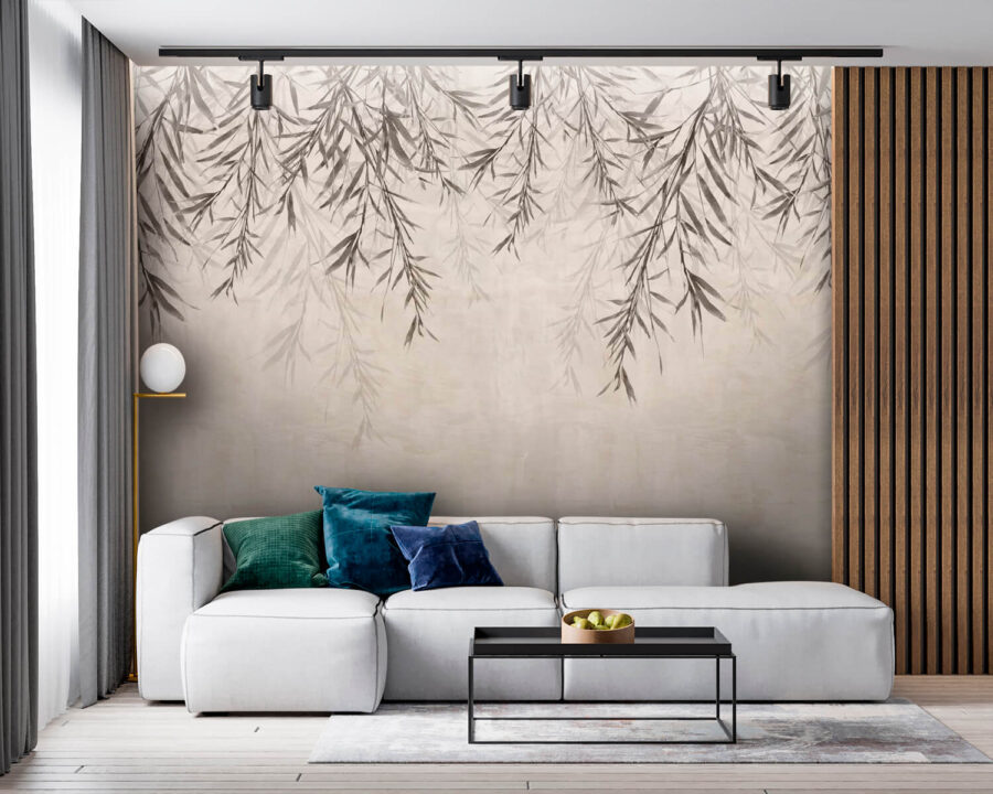 Delicate foliage on a serene background