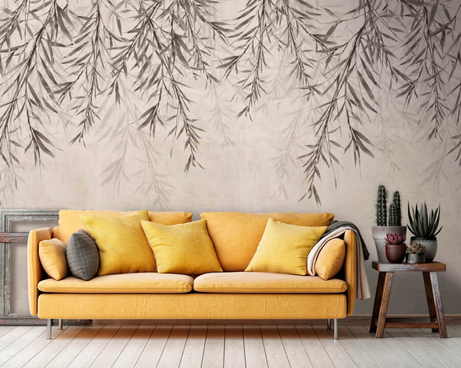 Delicate foliage on a serene background