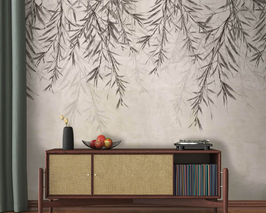 Delicate foliage on a serene background