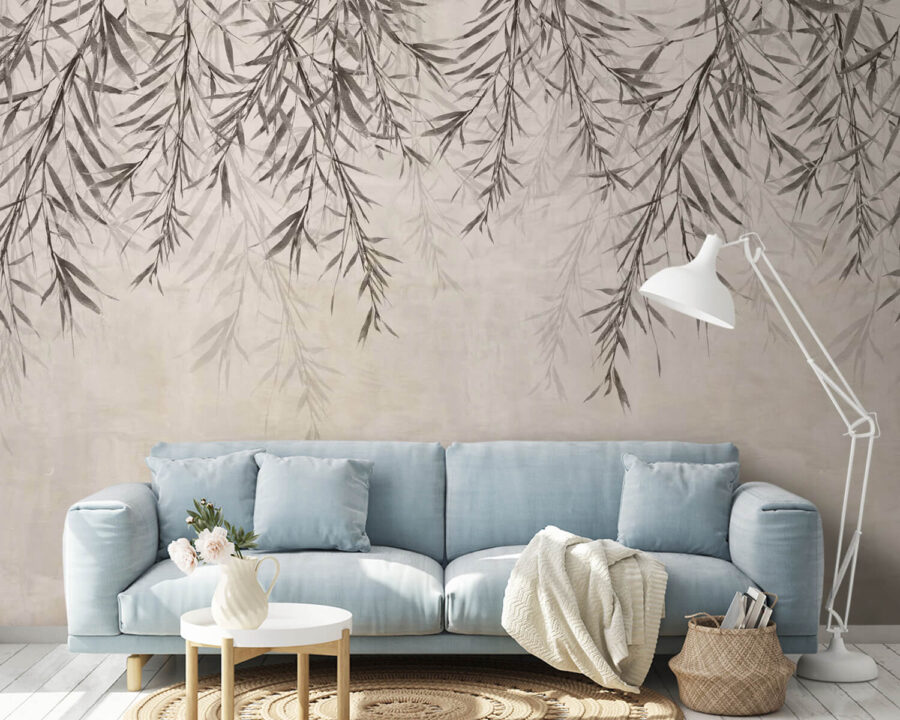 Delicate foliage on a serene background