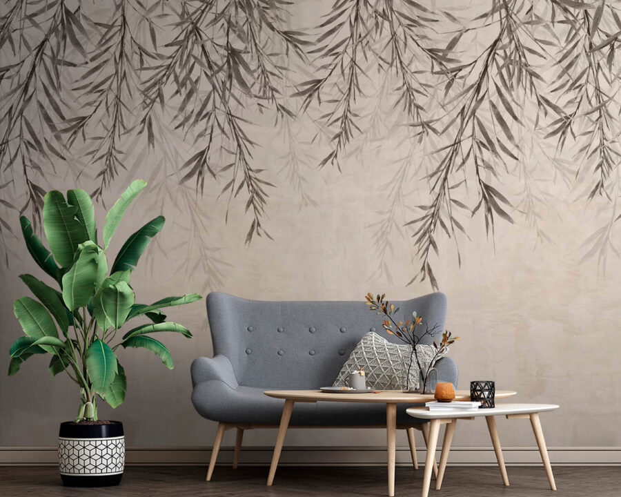 Delicate foliage on a serene background