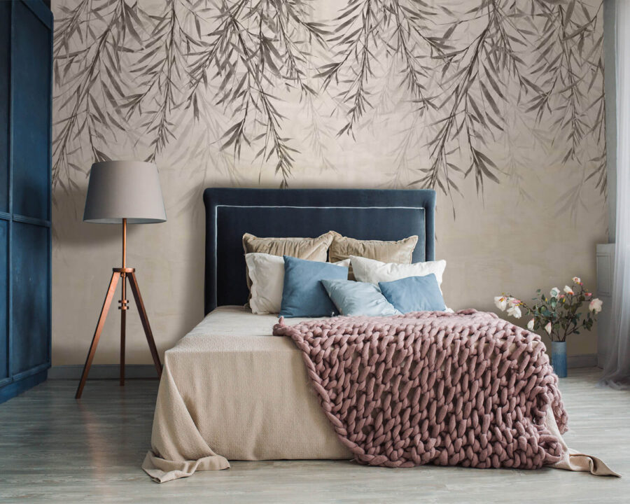 Delicate foliage on a serene background
