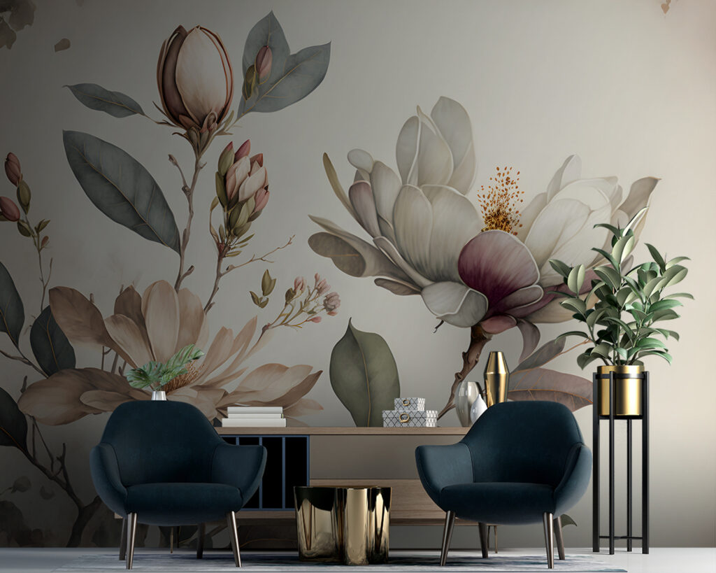 Elegant magnolia blooms in soft hues Elegant magnolia blooms in soft hues