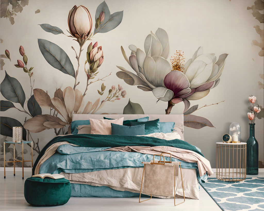 Elegant magnolia blooms in soft hues Elegant magnolia blooms in soft hues