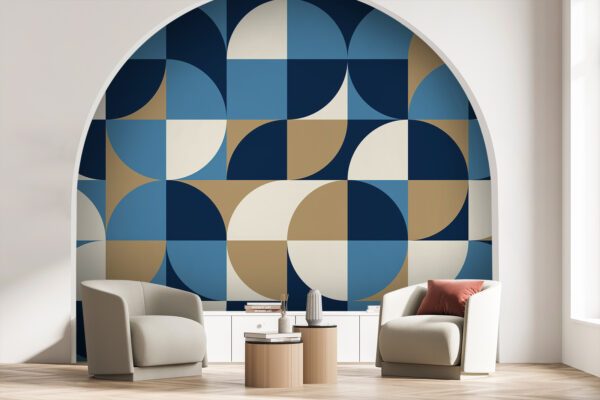 Blue and white geometric pattern Blue and white geometric pattern