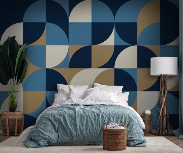 Blue and white geometric pattern Blue and white geometric pattern