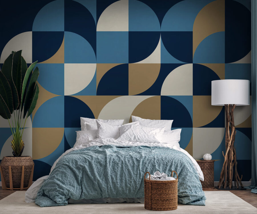 Blue and white geometric pattern Blue and white geometric pattern