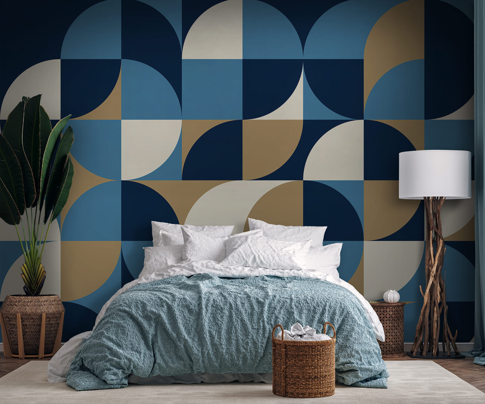 Blue and white geometric pattern Blue and white geometric pattern