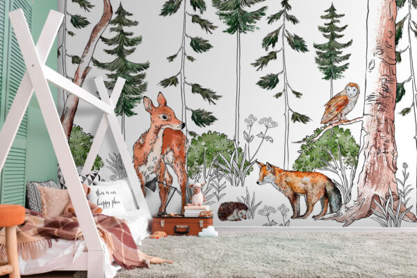 Group of animals in a forest Group of animals in a forest