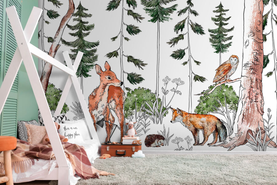 Group of animals in a forest Group of animals in a forest